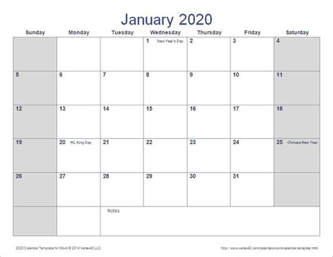 Download The 2020 Calendar Template From Calendar