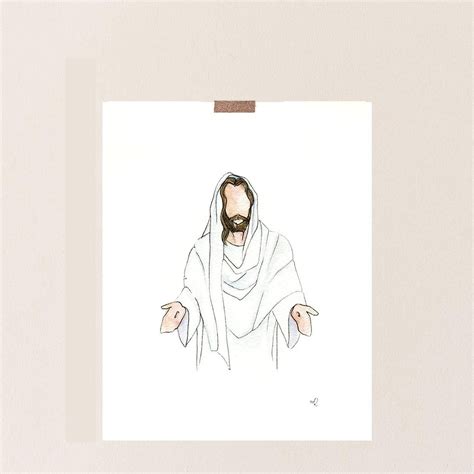 Jesus Painting Christ Jesus In White Jesus Watercolor Etsy Jesus