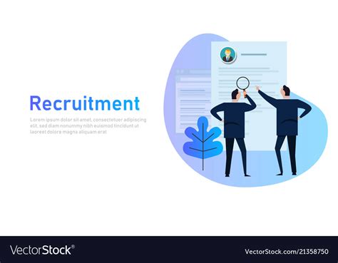 Recruitment Process Selecting Candidate By Human Vector Image