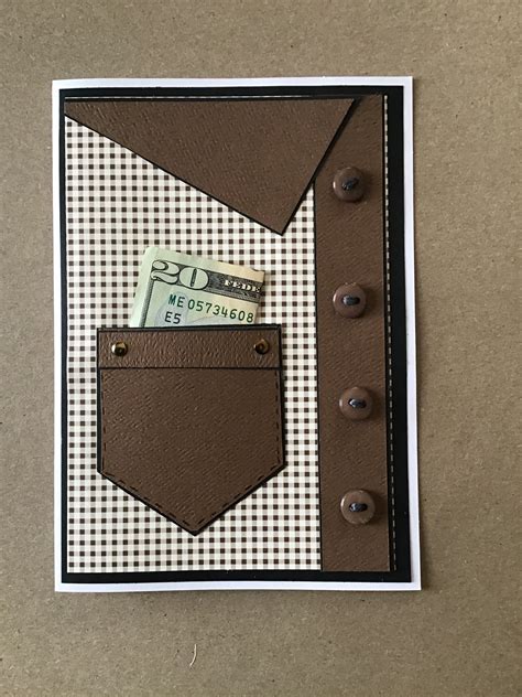 Great Handmade DIY Money Holder Pocket Greeting Card Great Idea From Pinterest Masculine