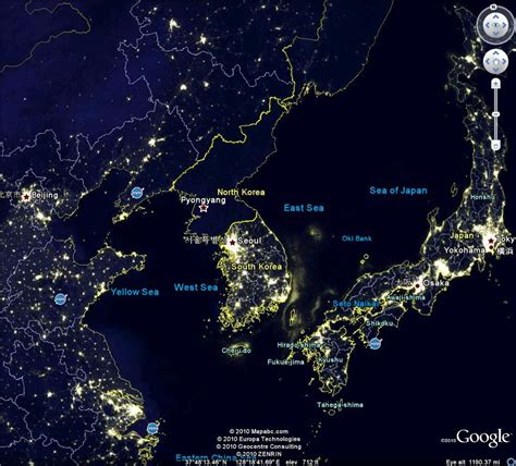 Even though city is suffering the shortage of electricity supply due to america's sanction, the city is. Night time from above- south east asia | South Korea :D ...
