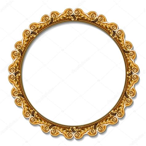 Round Frame Gold Color With Shadow — Stock Vector © Msvetlana 142550257