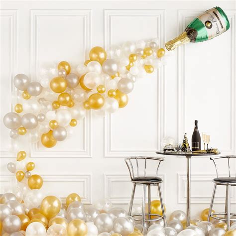 Champagne Bottle Balloon Party Kit Includes 211 Balloons And Balloon Arch Decorating Strip