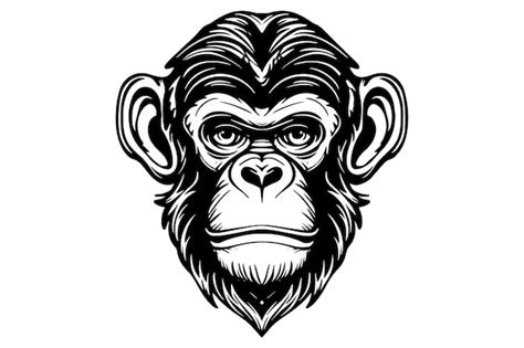 Premium Vector Monkey Head Or Face Hand Drawn Vector Illustration In