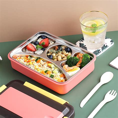Three Colors Bento Box Wholesale 304 Stainless Steel Lunch Box