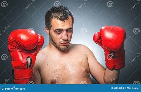Knockout Funny Boxer Stock Photo Image Of Gray Exhausted 55550354
