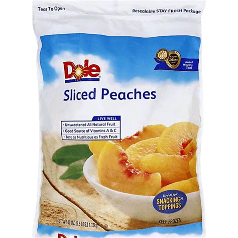 Dole® Sliced Peaches 40 Oz Bag Smoothies Novelties Festival Foods