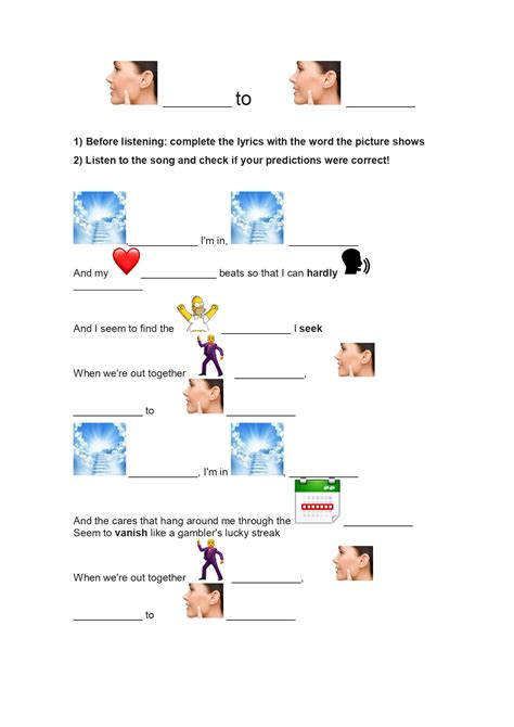 Docenteca 20 Listening Comp With Songs Vocabulary