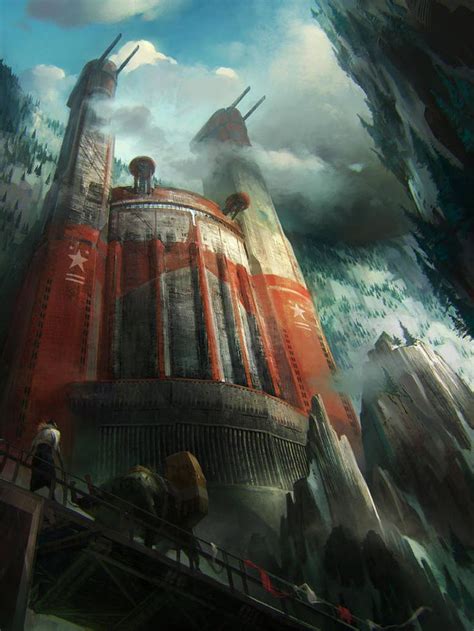 Fort By Rahmatozz Fantasy Landscape Science Fiction Illustration