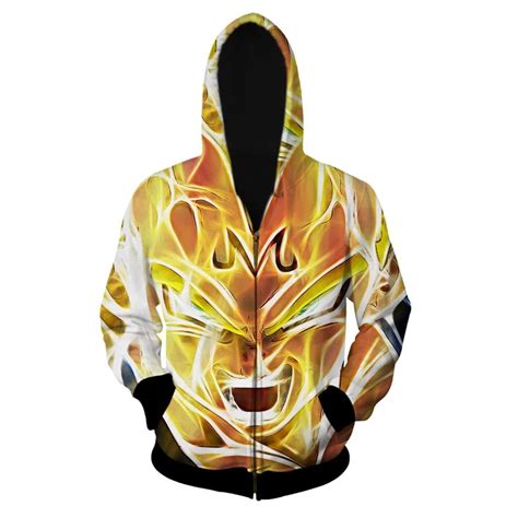 Dragon Ball Super Saiyan Hoodies Anime Outerwear Men Cartoon Goku Vegeta Hoodies Re Make Jacket