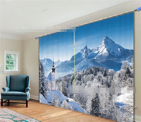 3d Snow Mountain Scenery 2183 Curtains Drapes Aj Wallpaper 3d