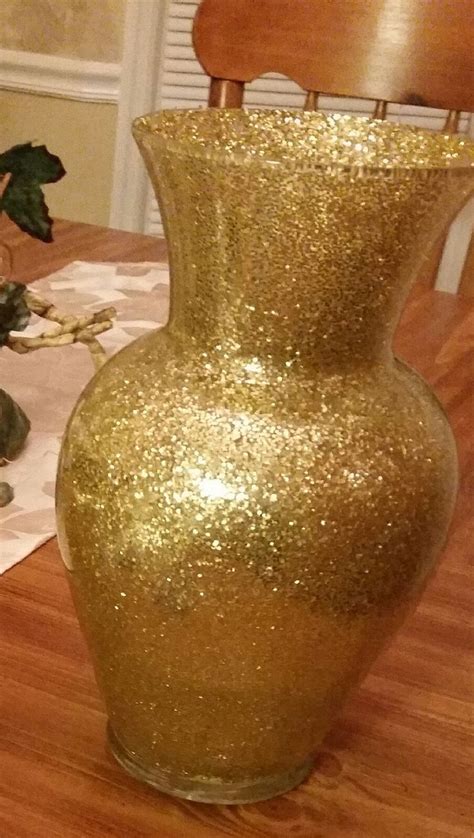 Diy Centerpiece Gold Glitter Vase Gold Vase Centerpieces Diy