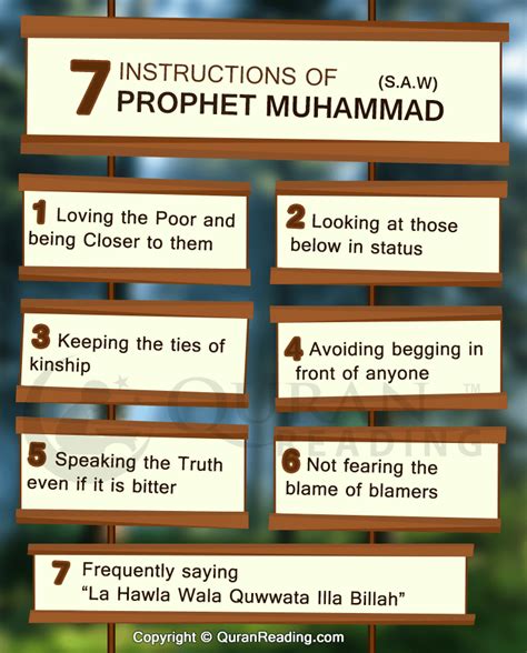 The 7 Instructions Of The Holy Prophet Pbuh Islamic Articles