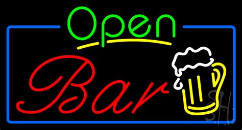 Open Bar With Beer Mug Led Neon Sign Bar Neon Signs Everything Neon