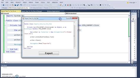 Vbnet How To Export Richtextbox Text To Text File In Visual Basic