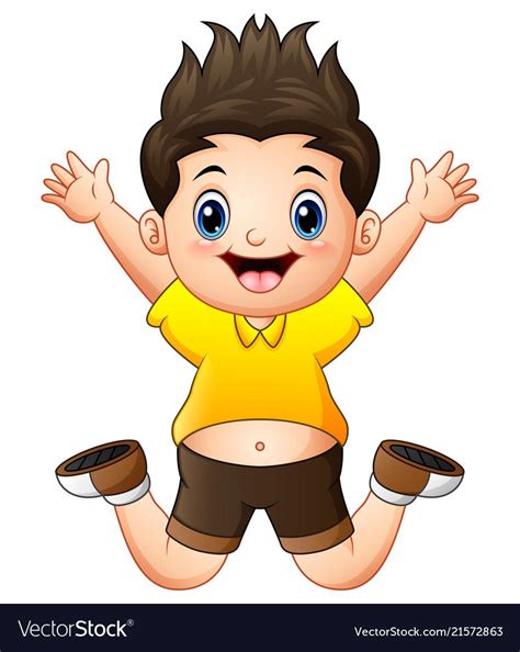Illustration Of Little Happy Boy Jumping Download A Free Preview Or