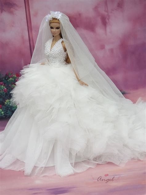 For My Fashion Royalty Doll Wedding Dress Barbie Wedding Dress Barbie Wedding