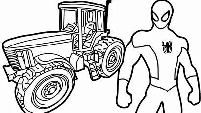 Tractor Coloring Pages Plow Simple Snow Trailer