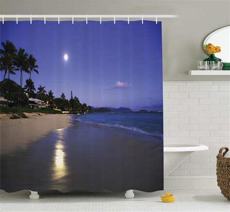 East Urban Home Tropical Moonlight Hawaii Sea Shower Curtain Set Wayfair