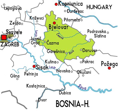Karta Grada Bjelovara Karta