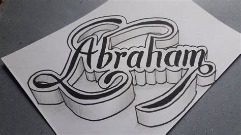3d Name Art Drawing Abraham How To Write 3d Youtube