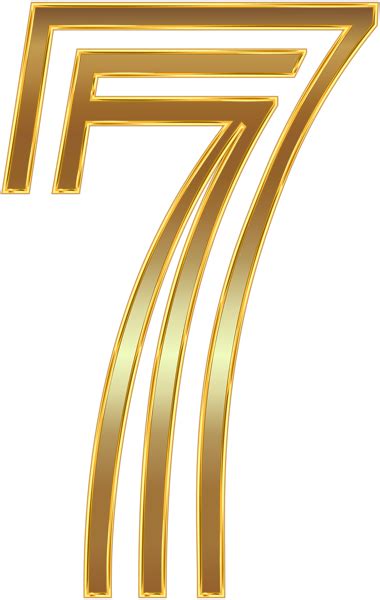 Number Seven Gold Png Clip Art Image
