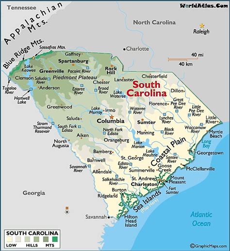 South Carolina Maps And Facts South Carolina Vacation South Carolina