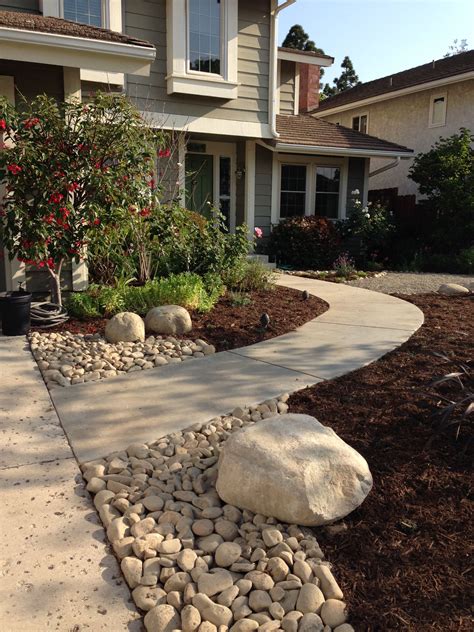 Need front yard landscaping ideas? front yard...no grass...almost completed | Landscape ...