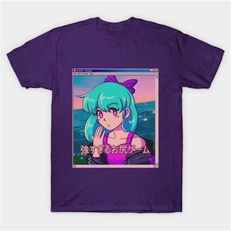Discover unique and rare anime merchandise. Retro Vaporwave 80s anime aesthetic - Vaporwave - T-Shirt ...