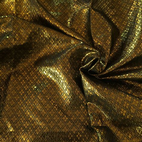 Black And Gold Metallic Color Of Brocade Fabric Square And Etsy