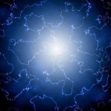Giant Cosmic Lightning Bolt In Deep Space Abstract Galaxy Scene Dark