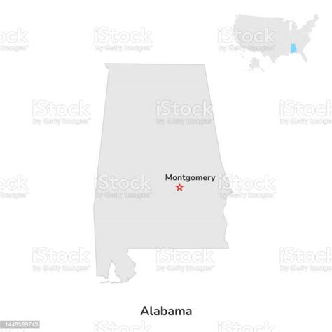 Us American State Of Alabama Usa State Of Alabama County Map Outline On