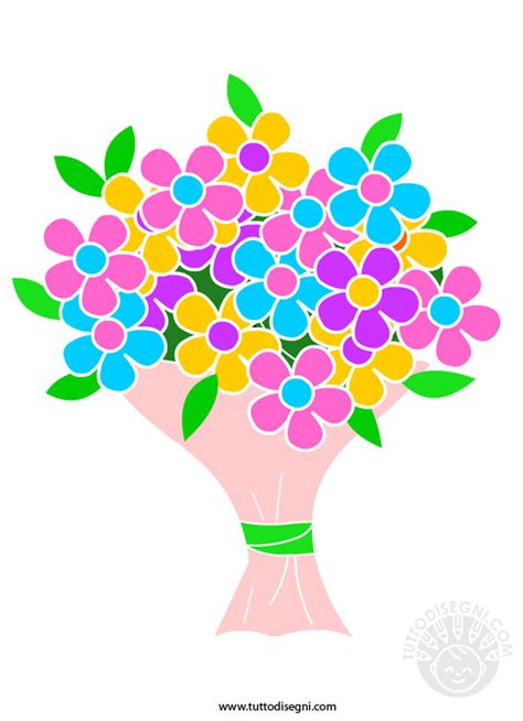Barbie e un mazzo di fiori. Bouquet di fiori misti da stampare - TuttoDisegni.com