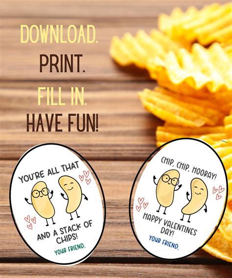 Pringles Chips Valentines For School Class Valentines Downloadable