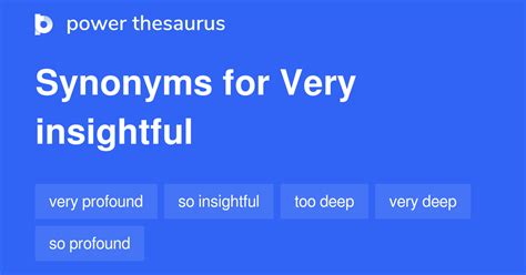 Very Insightful synonyms - 114 Words and Phrases for Very Insightful