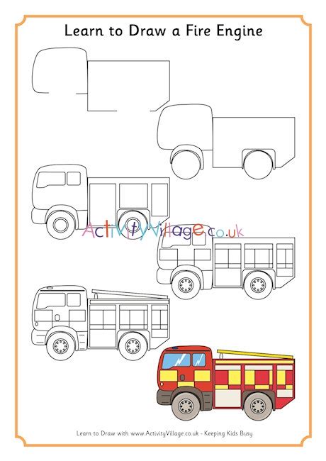 Please enter your email address receive free weekly tutorial in your email. Learn to Draw a Fire Engine
