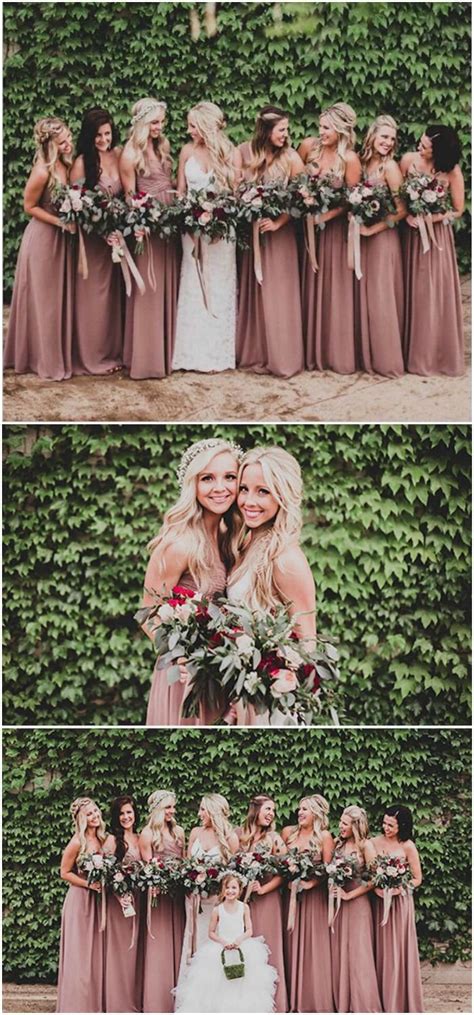 Beautiful Dusty Rose Wedding Ideas That Will Take Your Breath Away Rose Bridesmaid Dresses