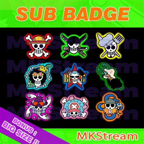 Artstation Twitch Sub Badges One Piece Pirates Jolly Roger Pack