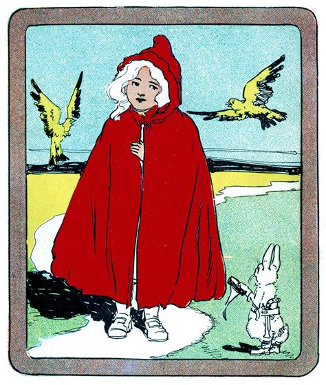 Vintage Clip Art Classic Little Red Riding Hood The Graphics Fairy
