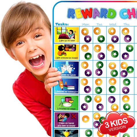 Buy Large Magnetic Reward Chart For Multiple Kids 1 3 Kids 127 Pre
