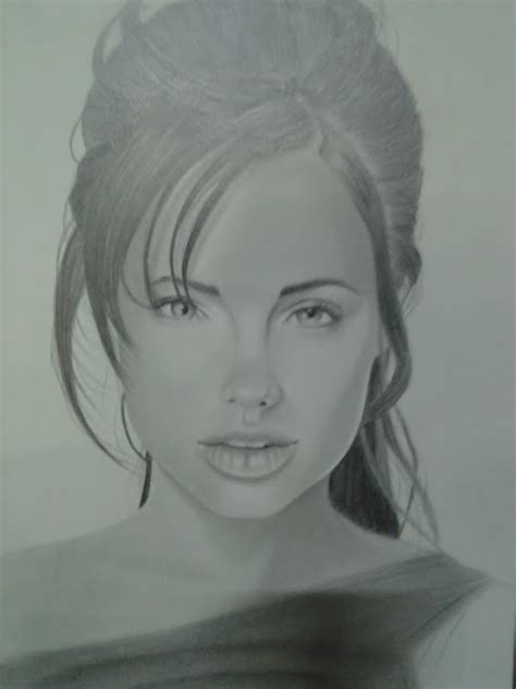 Luciano Desenho Realista Angelina Jolie Desenho Feito Com Lapis Hhb E 4b