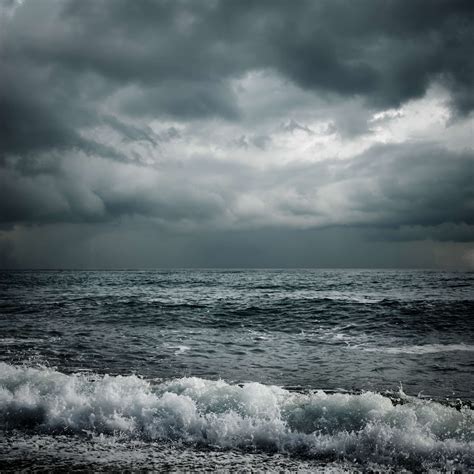 Dark Storm Clouds And Waves On The Sea Lorilyn Roberts