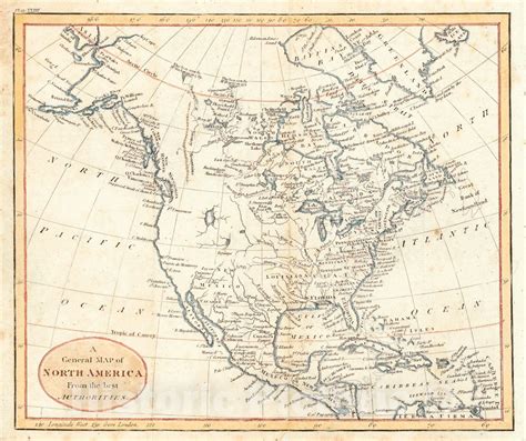 Historic Map 1803 A General Map Of North America From The Best