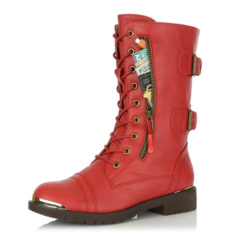 Dailyshoes Dailyshoes Womens Military Lace Up Buckle Combat Boots