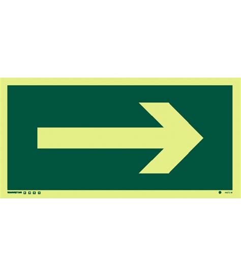 Safety Signs Photoluminescent Rigid Pvc Arrow Rotatable To Point Up