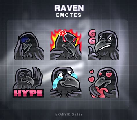 6x Raven Emotes Raven Emotes Twitch Emotes Etsy