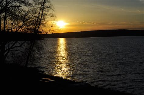 Spring Sunset In The Poconos On Lake Wallenpaupack Lake
