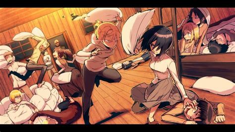 Anime Anime Girls Cartoon Shingeki No Kyojin Eren Jeager Mikasa