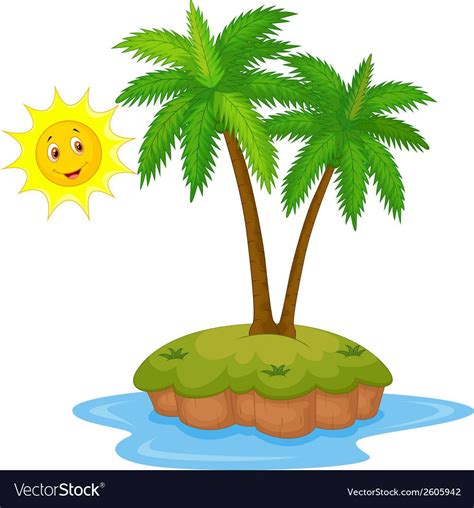 Vector Illustration Of Tropical Island Cartoon Download A Free Preview