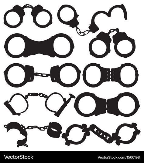 Handcuff Silhouettes Royalty Free Vector Image